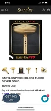 NEW BaByliss Pro Gold FX Blow Dryer