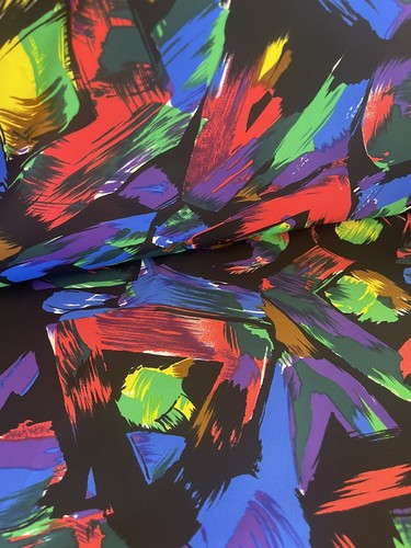 Abstract Tropical Silky Fabric - Multicolor - 2 Yards (A3) - Picture 3 of 3