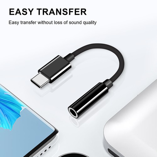 For iPhone 15 Plus Pro Max USB C Type C to 3.5mm Aux JackEarphone Cable Adapter - Photo 3 sur 15