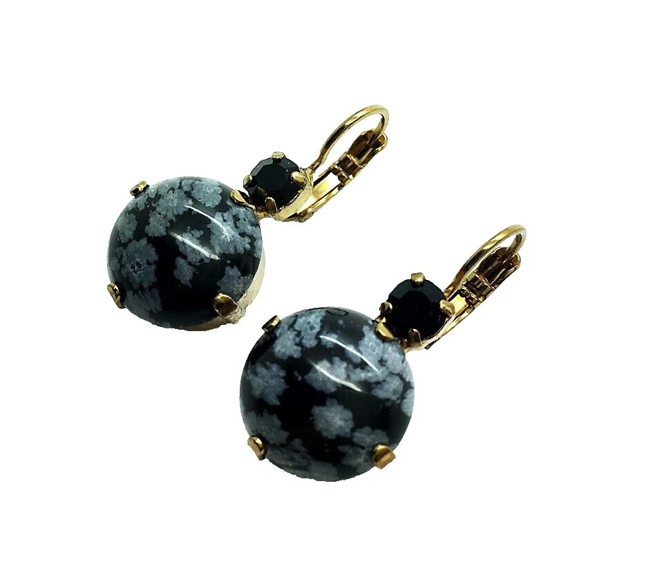 Pendientes de Moda Negro Obsidiana