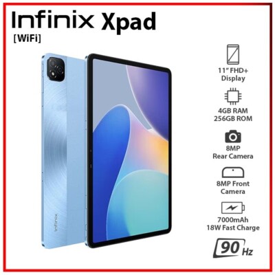 NEW Infinix Xpad BLUE 4GB+256GB Octa Core Fast Charge Android PC Tablet (WiFi)