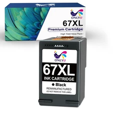 67XL Black Ink Cartridge for HP Deskjet Plus 4140 4152 4155 4158 ENVY 6052 6055