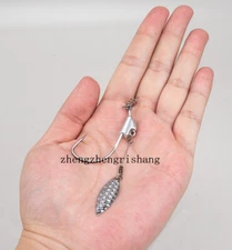6pcs Offset Worm Hook Lead Head Extra Wide Weedless Hook Spinner Bait 1/0#-5/0#