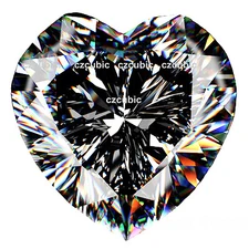CUBIC ZIRCONIA SUPER QUUALITY LOOSE HEART SHAPE  CLEAR WHITE CZ USA SHIPPER