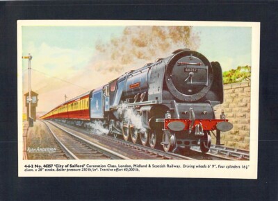 E6517 UK Coronation Class British Railways Steam Locomotive vintage postcard
