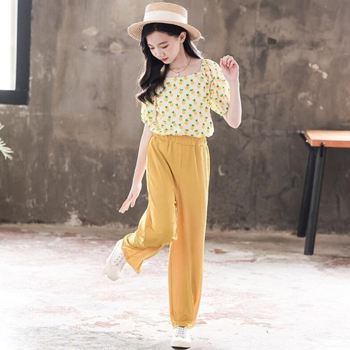 New 2PCS Girl Outfits T-shirt Tops Pants Kids Clothes Set Holiday Trousers Gift - Picture 3 of 8