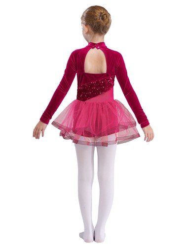 Kids Girls Costume Built-in Shorts Dancewear Birthday Party Dress Sparkling - Picture 47 of 57