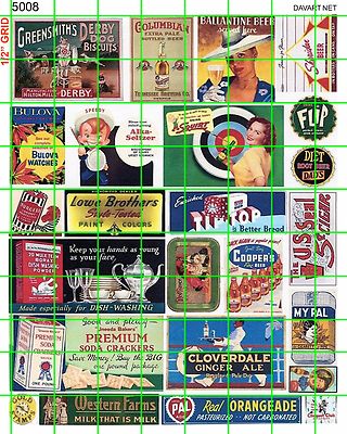 5008 DAVE'S DECALS HO AD POSTER WATCHES CRACKERS MILK ALE SIGNS ADVERTISING