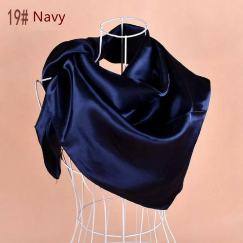 3x3 Fuß Solider Satin Seide Schal Hijab Muslim Weich Groß Quadrat Kopf Hals Halstuch - Bild 8 von 24