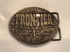 Vintage "FRONTIER" Hotel Las Vegas Nevada Belt Buckle with Longhorn Skull