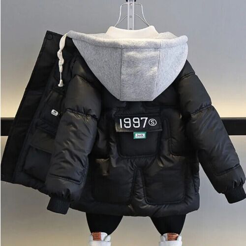 Teenager Winter Down Jacket Keep Warm Hooded Zipper Outerwear 4-14 Years Kids US - Picture 1 of 20