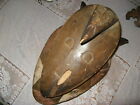Amazing Horned Antique African Solid Wood Carved Tribal Mask 14" Tall