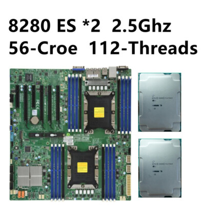 Intel Xeon Platinum 8280ES 2.5Ghz 28-Croe *2+ Supermicro X11DPI-N-CT Motherboard