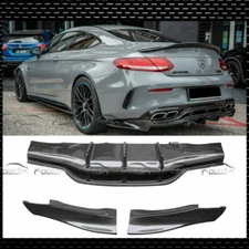 For 15-18 Mercedes Benz W205 C63AMG PSM Style Carbon Fiber Rear Bumper Diffuser 