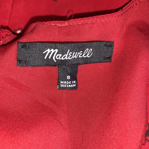 Mini vestido para mujer Madewell talla 8 rojo nuevo sin etiquetas - Imagen 6 de 9