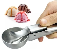 Stainless Steel Ice Cream Scoop – Trigger Handle Scoop for Cookie Dough & Melon