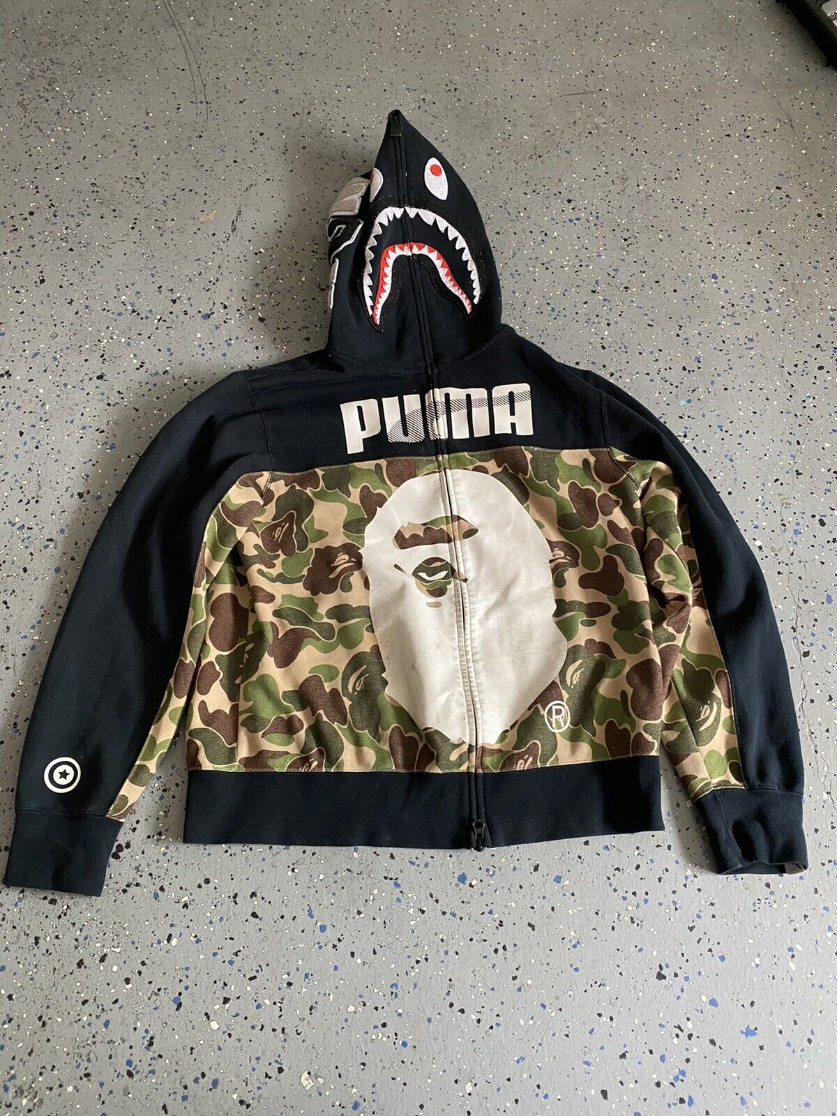 Bathing Ape Bape Puma Camo Zip Up Large | eBay