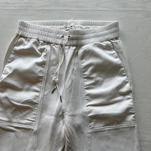 Helmut Lang Pull On Knicker Pants Womens 2 Ivory Cuffed Drawstring - Picture 2 of 14