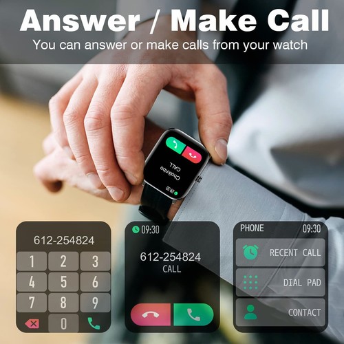 Smart Watch, Android iOS Phones Compatible,Waterproof with Bluetooth Answer/Mak - Picture 2 of 7
