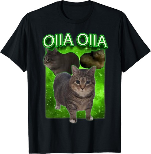 Divertida camiseta unisex oiia oiia Spinning Cat Meme Oiiai Oiiiai Cat - Imagen 1 de 3