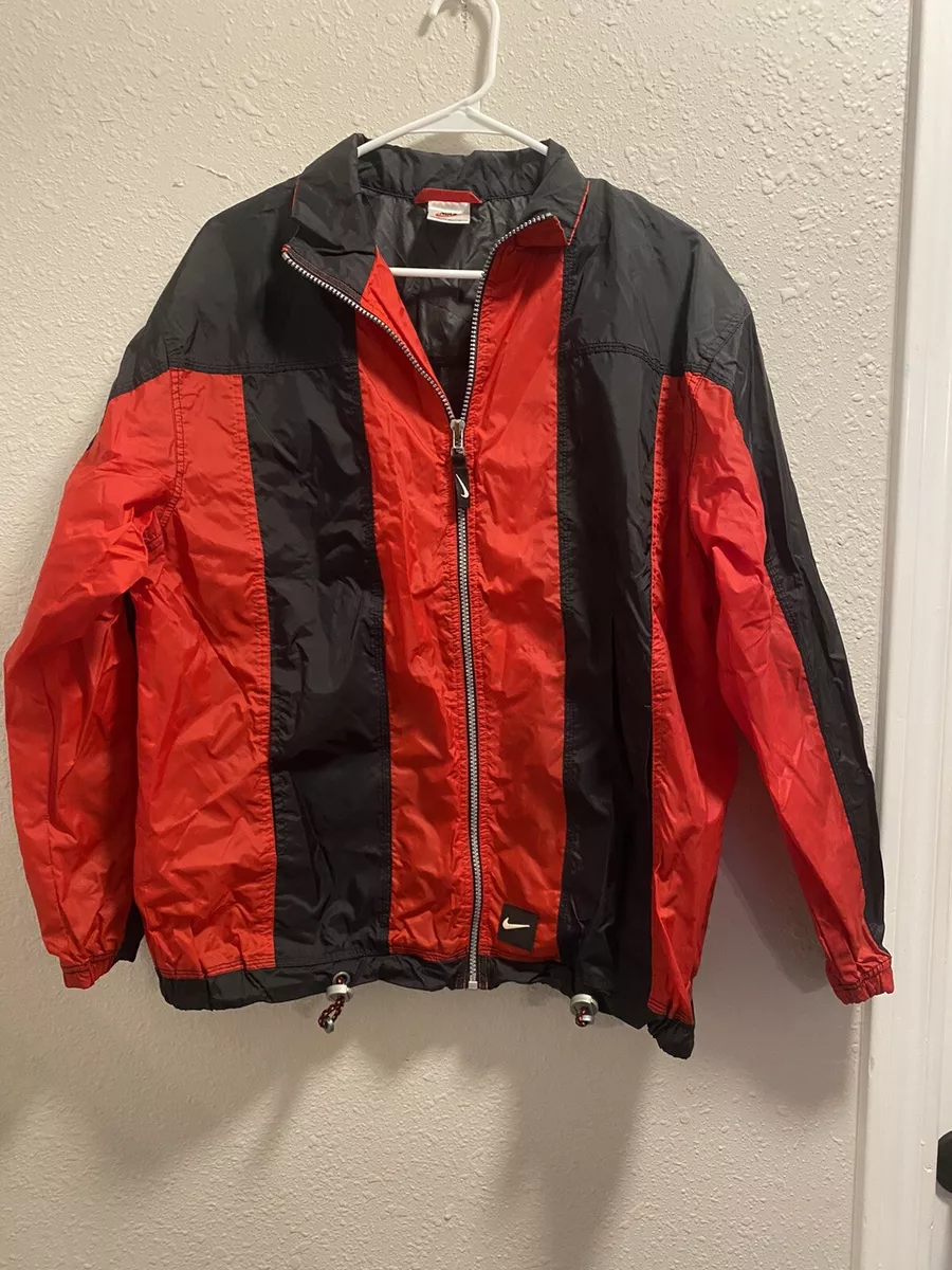 Nike windbreaker red white black sale