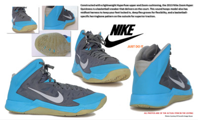 Nike Hyperquickness Men's Armory Slate Gamma Blue Basketball Shoes: Size 13 M