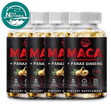 Maca Root Capsules 10000mg, Peruvian Maca Extract for Men Women 120 Capsules