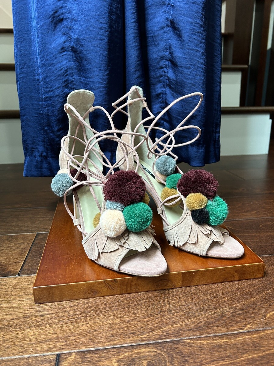 Blush Zara Pom Pom Heels Size