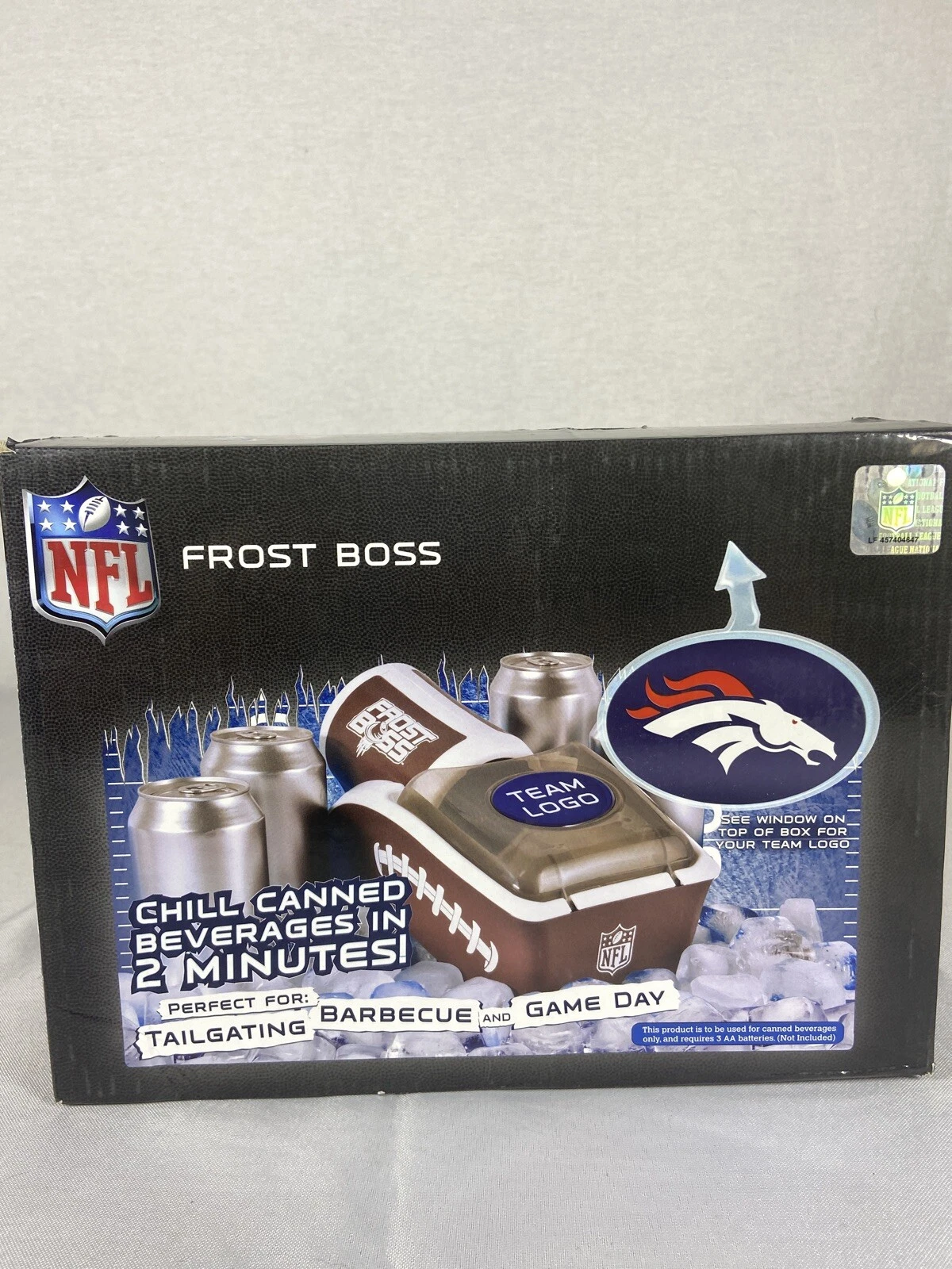 Denver Broncos Frost Boss Can Cooler NFL Tailgate Party Drink Beer