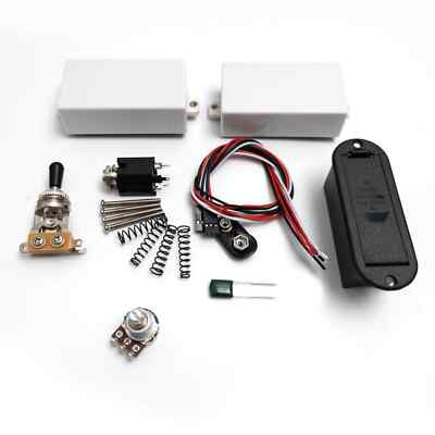 HH Guitar Active Humbucker Pickups Set White, with Wiring & Short Shaft Pots