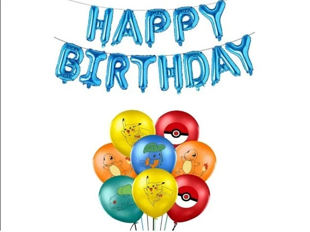 Balões POKEMON x10 decoração de festa de aniversário balão de látex meninas meninos - Imagem 2 de 4