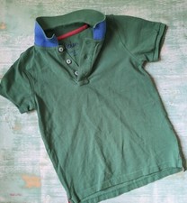 Mini Boden Unisex 7-8 Short Sleeve Polo Shirt Mint Green Pink Flip Collar