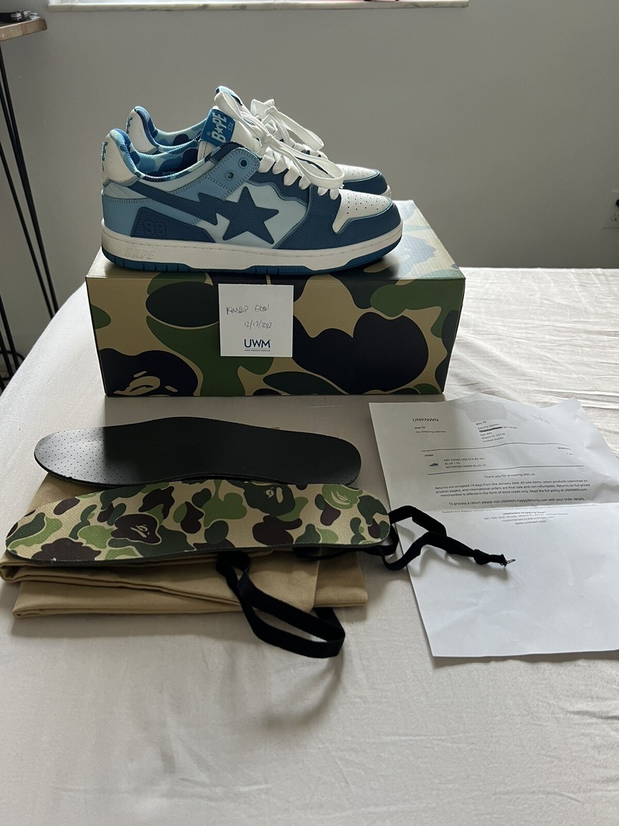 A Bathing Ape Bape SK8 STA Camo Blue Sneaker Men US10 | eBay