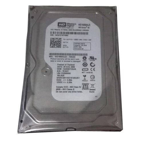Western Digital 160 GB 7200 RPM SATA 3.5" Desktop HDD Hard Disk Drive WD1600AAJS - Image 2 of 4