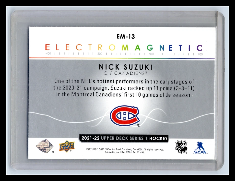 2021-22 Upper Deck #EM-13 Nick Suzuki Electromagnetic - Image 2 of 2