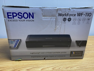 #ad #ad New Open Box Epson WorkForce WF 110 Wireless Mobile Inkjet Printer Black $160.00
