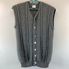 Isar Trachten Men's 52 XL Wool Vest Austrian Loden 1859 Coin Buttons Tyrolean