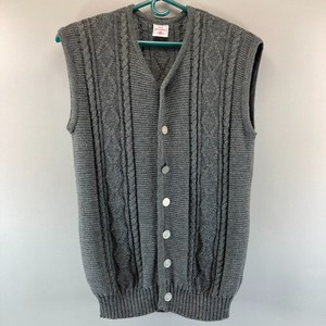 Isar Trachten Vest Sweater 52 XL Wool Austrian 1/4 Florin Coin 1859 Metal Button