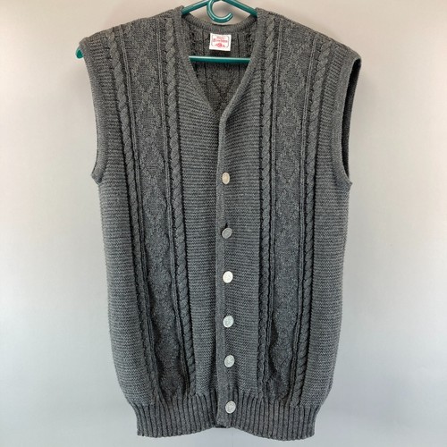 Isar Trachten Men's 52 XL Wool Vest Austrian Loden 1859 Coin Buttons Tyrolean