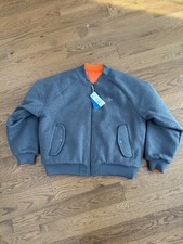 Adidas Reversible Superstar Bomber Jacket Grey Orange Men's Size Large NWT