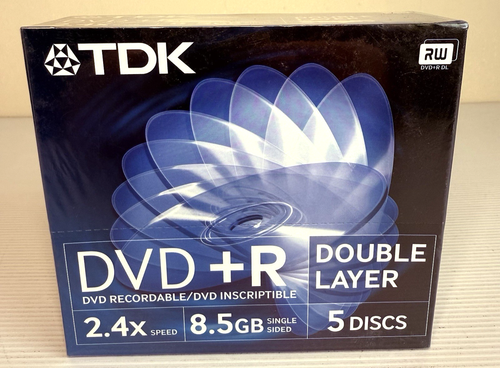 TDK DVD +R 2.4x Speed 8.5GB Double Layer 5 Discs New Sealed - Picture 3 of 6