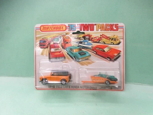 Matchbox Lesney Superfast Two Pack TP-8 Field Car & Honda Trailer- orange