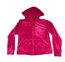 Vintage Juicy Couture Velour Track Jacket Hot Pink Rhinestone XL Y2K Barbiecore