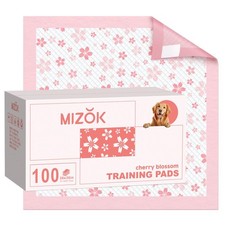 MIZOK 36x36 Pink Puppy Pads, Leak-Proof Dog Pee Pads, Quick-Dry, Cherry Blossom