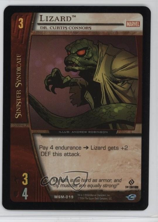 2004 VS System Marvel Web of Spider-Man 1st Edition Foil Lizard #MSM-019