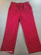 Gap Pants Womens Medium Pink Polka Dot Maroon Sleep Lounge Cotton Pajama