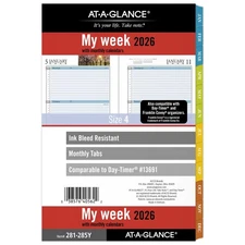 2026 Planner Refill, Weekly & Monthly, 5.5" x 8.5", Desk Size 4, Loose-Leaf, ...