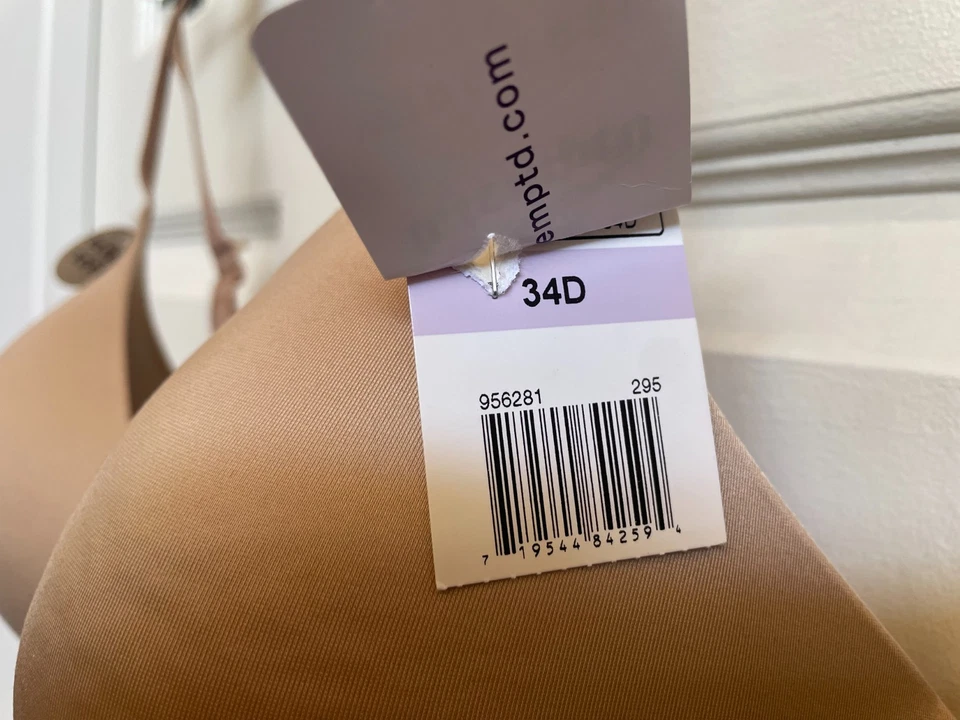 Sutiã sem fio novo com etiquetas b.tempt'd by Wacoal 34D Future Foundation 956281 areia - Imagem 4 de 4