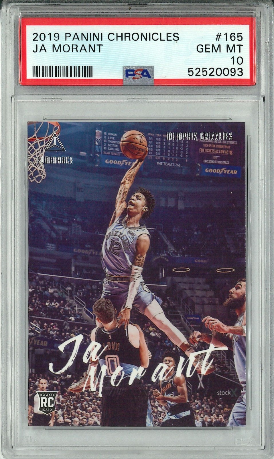 🏀2019-20 Panini Chronicles - Luminance Ja Morant #165 (RC) PSA 10 🔥🔥