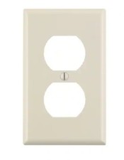 1-Gang Duplex Outlet Wall Plate, Light Almond 10-Pack 
